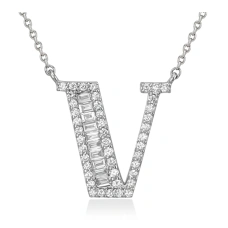Колье буква-V с бриллиантами