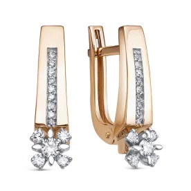 Золотые cерьги с бриллиантом