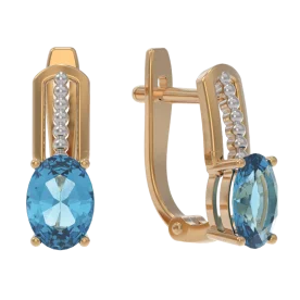 Золотые cерьги с топазом