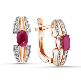 Золотые cерьги с рубином