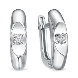 Серьги из белого золота с бриллиантом