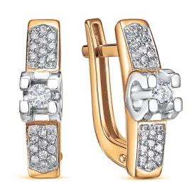 Золотые cерьги с бриллиантом