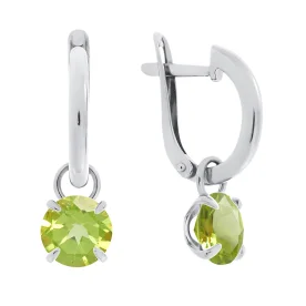 Серебряные cерьги висячие с ситаллом