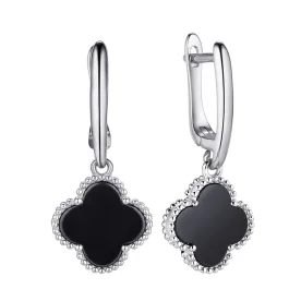 Серебряные cерьги висячие с керамикой