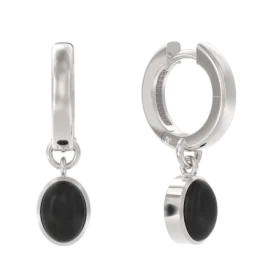 Серебряные cерьги висячие с агатом