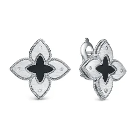 Серебряные cерьги классические с ониксом