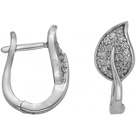 Серебряные cерьги классические с фианитом