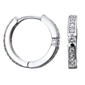 Серебряные cерьги классические с фианитом