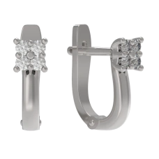 Серебряные cерьги классические с фианитом