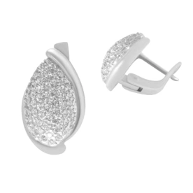 Серебряные cерьги классические с фианитом