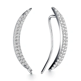 Серебряные cерьги классические с фианитом
