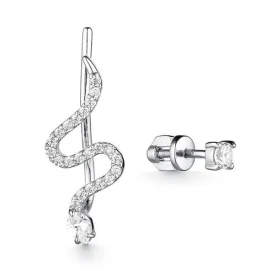 Серебряные cерьги классические с фианитом