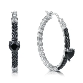 Серебряные cерьги классические со шпинелью