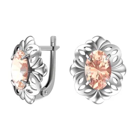 Серебряные cерьги классические с кварцем