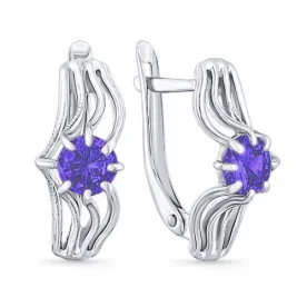 Серебряные cерьги с топазом