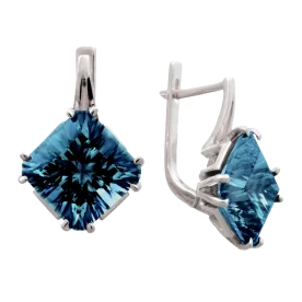 Серебряные cерьги с ситаллом