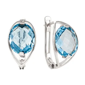 Серебряные cерьги с кварцем