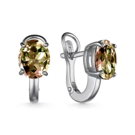 Серебряные cерьги с султанитом