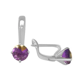 Серебряные cерьги с кристаллом