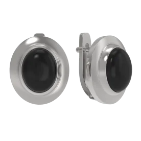 Серебряные cерьги с агатом