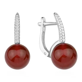 Серебряные cерьги с агатом