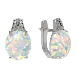 Серебряные cерьги с опалом