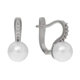 Серебряные cерьги с жемчугом