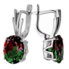 Серебряные cерьги с турмалином