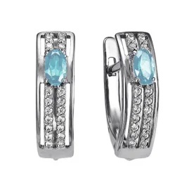 Серебряные cерьги с кварцем