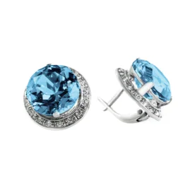 Серебряные cерьги с топазом