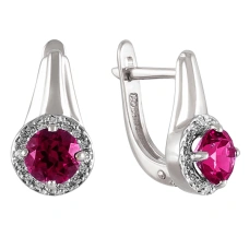 Серебряные cерьги с драгоценными камнями