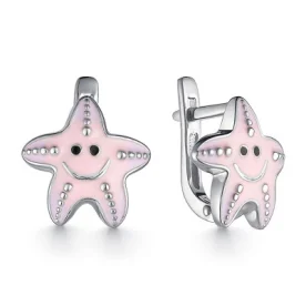 Серебряные cерьги классические с эмалью