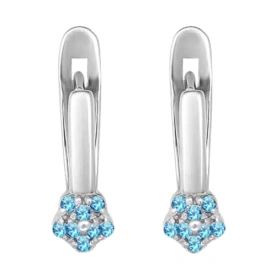 Серебряные cерьги классические с фианитом