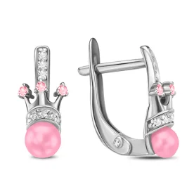 Серебряные cерьги классические с жемчугом