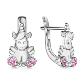 Серебряные cерьги классические с корундом