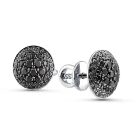 Серьги пусеты (гвоздики) из белого золота с бриллиантом