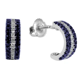 Серебряные cерьги пусеты (гвоздики) с корундом