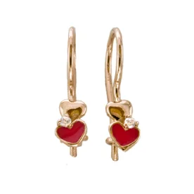 Золотые cерьги классические с бриллиантом