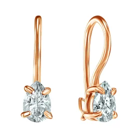 Золотые cерьги с фианитом