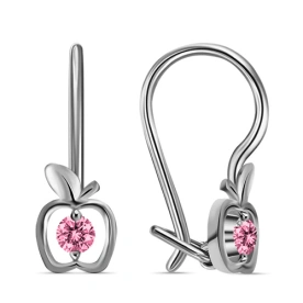 Серебряные cерьги классические с фианитом