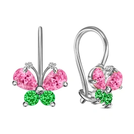 Серебряные cерьги классические с фианитом