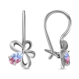 Серебряные cерьги классические с кварцем