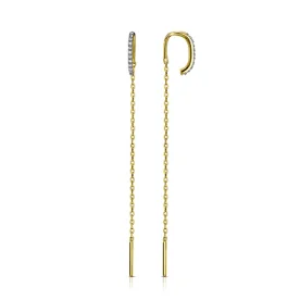 Серьги из желтого золота с фианитом