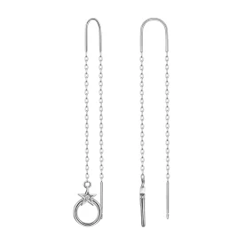 Серебряные cерьги классические с фианитом