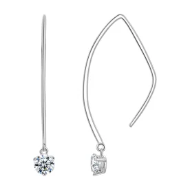 Серебряные cерьги с фианитом