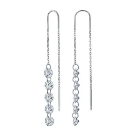 Серебряные cерьги с фианитом