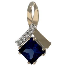 Золотая подвеска с сапфиром