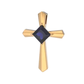 Золотая подвеска с сапфиром