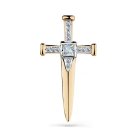 Золотая подвеска с фианитом