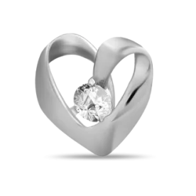 Подвеска из белого золота с фианитом